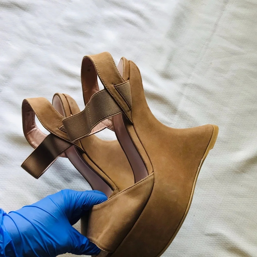 Stuart weitzman suede Tan Wedge Heels